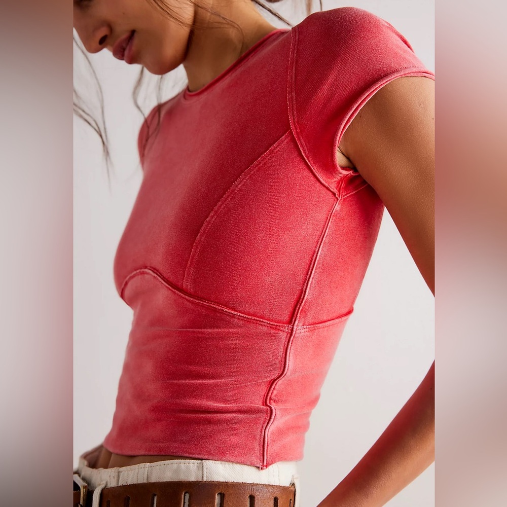 Free People We The Free Cropped Cap Sleeve Tee